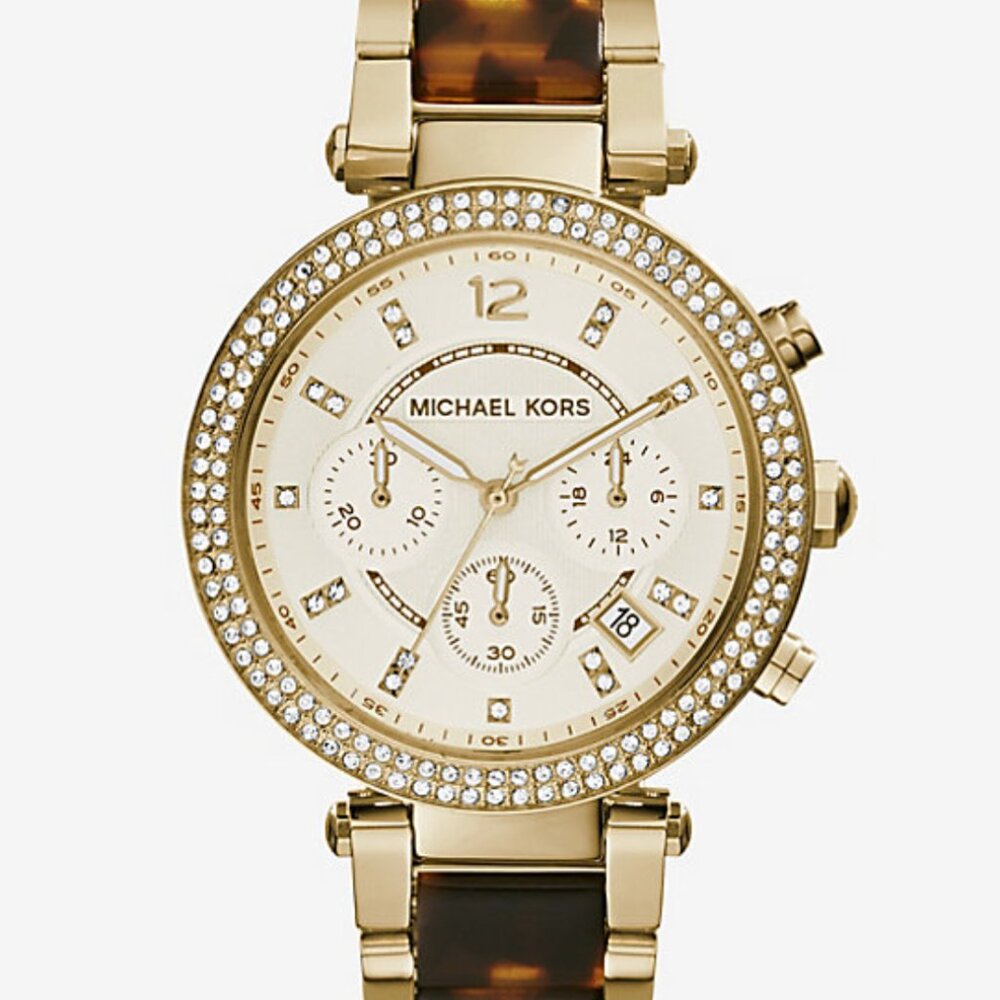 Michael Kors Parker Gold Tortoise Watch for Women (MK5688)
